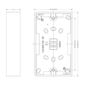 LAP 2 gang 32mm Pattress box