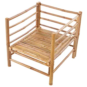 Garden Armchair CERRETO Bamboo Wood Off-White