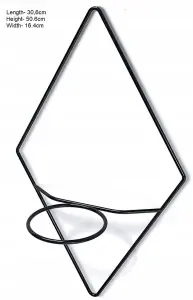 Wall mounted bracket plant pot holder indoor, 2 sizes, 3 shape, modern Diamond Small