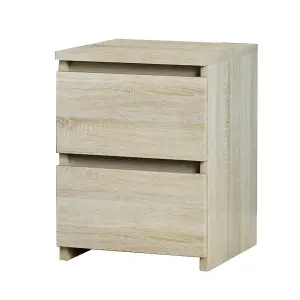 SunDaze Chest of Drawers Storage Bedroom Furniture Cabinet 2 Drawer Oak 30x30x40cm