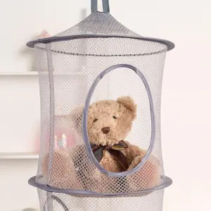 Large Storage Basket Hanging Kids Space Saving Tidy Shoes Toy Organiser, Grey