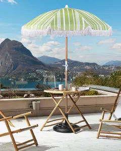 Garden Market Parasol 1.5 m Green and White MONDELLO