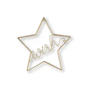 Gold Wish Star Metal Typography Wall Art