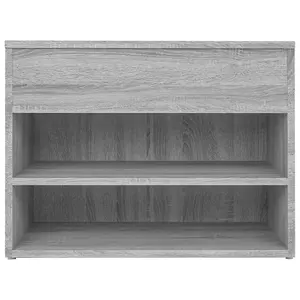 Berkfield Shoe Bench Grey Sonoma 60x30x45 cm Engineered Wood