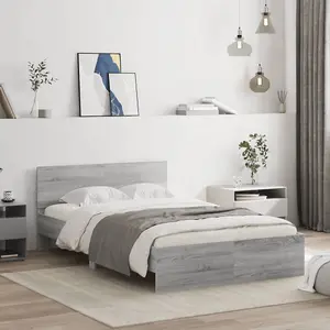 Berkfield Bed Frame without Mattress Grey Sonoma 135x190 cm Double