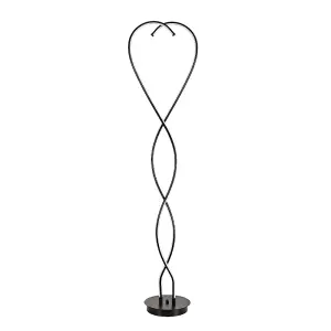 Black Decorative Swirling LED Floor Lamp Floor Light Living Room Standing Light 155CM