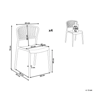 Set of 4 Garden Chairs GELA Mint Green