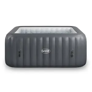 Wave Pacific, 6-Person Inflatable Hot Tub, Integrated Heater, Dark Grey