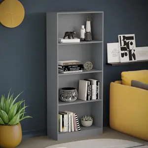 Ronald Bookcase Grey / 140 cm H x 60 cm W