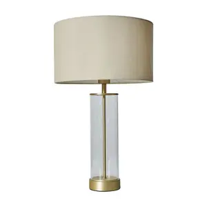 Glass Table Lamp Beige