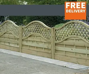 Arched Lattice Top  European Fencing 1.8m x 0.9m  (pack of 5)