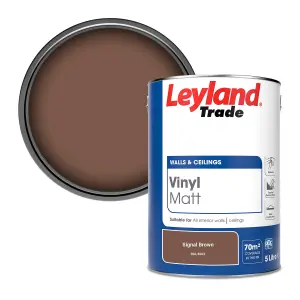 Leyland Trade Vinyl Matt Walls & Ceilings Emulsion Paint Signal Brown (RAL 8002) 5L