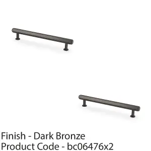 2 PACK - Industrial Hex T Bar Pull Handle - Dark Bronze 160mm Centres Kitchen Cabinet