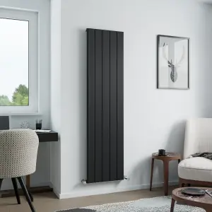 Agadon Athens Designer Aluminium Radiator 1800 x 470 mm Black