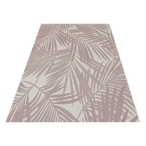 Pink Outdoor Rug, Nature-Print Stain-Resistant Rug For Patio Decks Garden, 4mm Modern Outdoor Area Rug- 120cm X 170cm