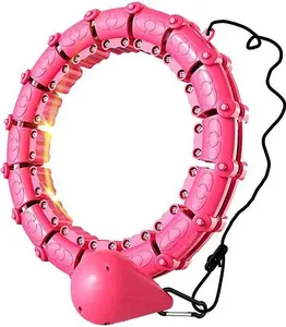 Weighted Smart Hula Ring Hoops, Weighted Hula Hoop With Auto-Spinning With Slide Switch, Detachable Knots Size Adjustable Smart Hoola Hoop With 360