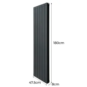 Aluminium Radiator - 1800mm x 475mm - Anthracite Grey