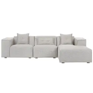 Corner Sofa DOLVA Light Beige Fabric Left Hand