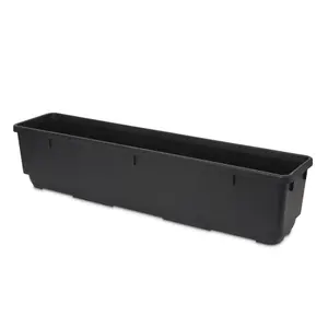 Verve Florus Black Plastic Bell Rectangular Trough (H)20cm (W)20cm