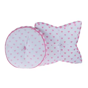 Homescapes Pink Hearts Star Floor Cushion