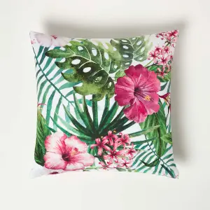 Homescapes Botanical Flower Outdoor Cushion 45 x 45 cm, Set of 2