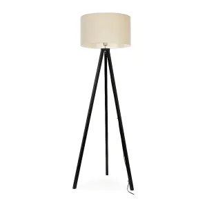 ValueLights Barbro Modern Black Wood Tripod Design Floor Lamp Base