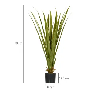 HOMCOM Potted Artificial Plants Agave Succulent for Home Decor, 90cm