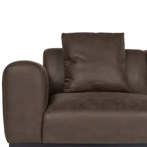 2 Seater Faux Leather Sofa Dark Brown MALMOS