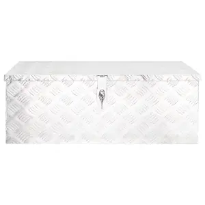 Berkfield Storage Box Silver 80x39x30 cm Aluminium