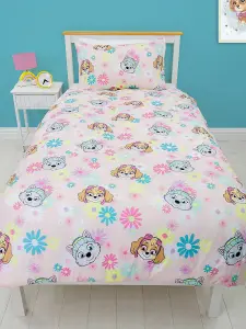 Paw Patrol Flowers Single Rotary Duvet and Pillowcase Set