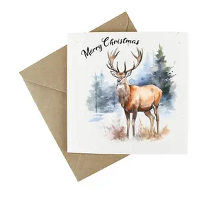 Easy Eco Wildflower Reindeer Christmas Cards - Eco-friendly and Plantable - Pack of 10