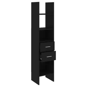 Berkfield Book Cabinet Black 40x35x180 cm Engineered Wood