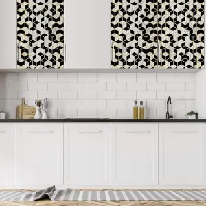 Geometric Black White Self-Adhesive Vinyl Decor DIY Arts Craft Furniture Wall