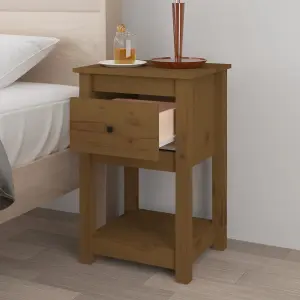 Berkfield Bedside Cabinets 2 pcs Honey Brown 40x35x61.5cm Solid Wood Pine