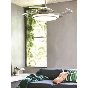 Adilene 122cm Ceiling Fan with LED Lights Brushed Chrome