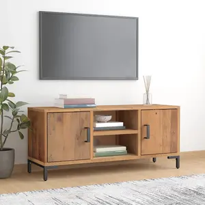 Berkfield TV Cabinet Brown 110x35x48 cm Solid Pinewood