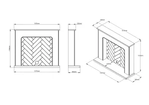 Be Modern Charing White & oak effect Fire surround set with Lights included