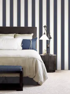 Galerie Smart Stripes 3 Blue Formal Stripe Smooth Wallpaper