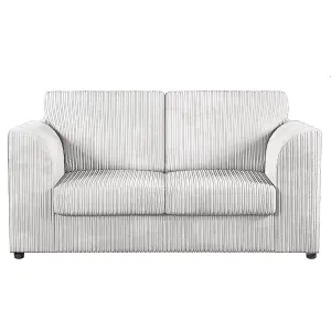 Luxor Jumbo Cord 3 + 2 Fabric Sofa Suite - Fullback Silver