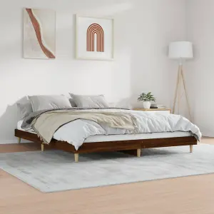 Berkfield Bed Frame Brown Oak 140x200 cm Engineered Wood