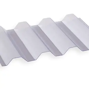 Pack of 8 - High Impact Sunruf Clear PVC Corrugated Greca Box Profile Roofing Sheets 1830mm - 6ft