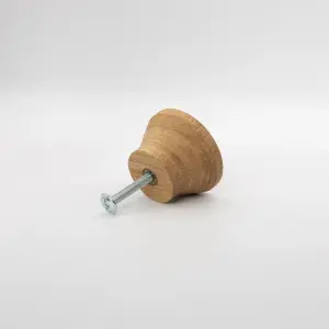 Round Tapered Oak Knob for Cabinet Doors and Drawers Dia 40mm