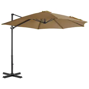 Berkfield Cantilever Umbrella with Aluminium Pole Taupe 300 cm