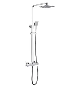 Aquarius RainLux Eco Square Adjustable Exposed Bar Shower System Chrome