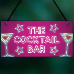 Red Ocean The Cocktail Bar Novelty Bar Signs And Plaques Home Bar Sign Novelty Gifts