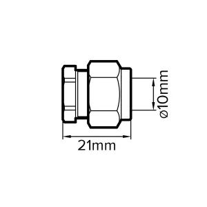 Plumbsure Brass Compression Stop end (Dia)10mm