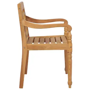 Berkfield Batavia Chairs 2 pcs Solid Teak Wood