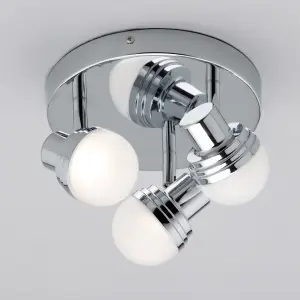 Litecraft Skipton Chrome 3 Light LED Bathroom Ceiling Spotlight Plate