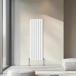 Rinse Bathrooms 1600x408mm Vertical Column Designer Radiator White Double Flat Panel Radiators