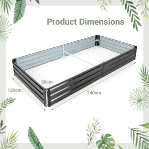 Costway Metal Raised Garden Bed Rectangular Elevated Flower Herbs Planter Box Open Base